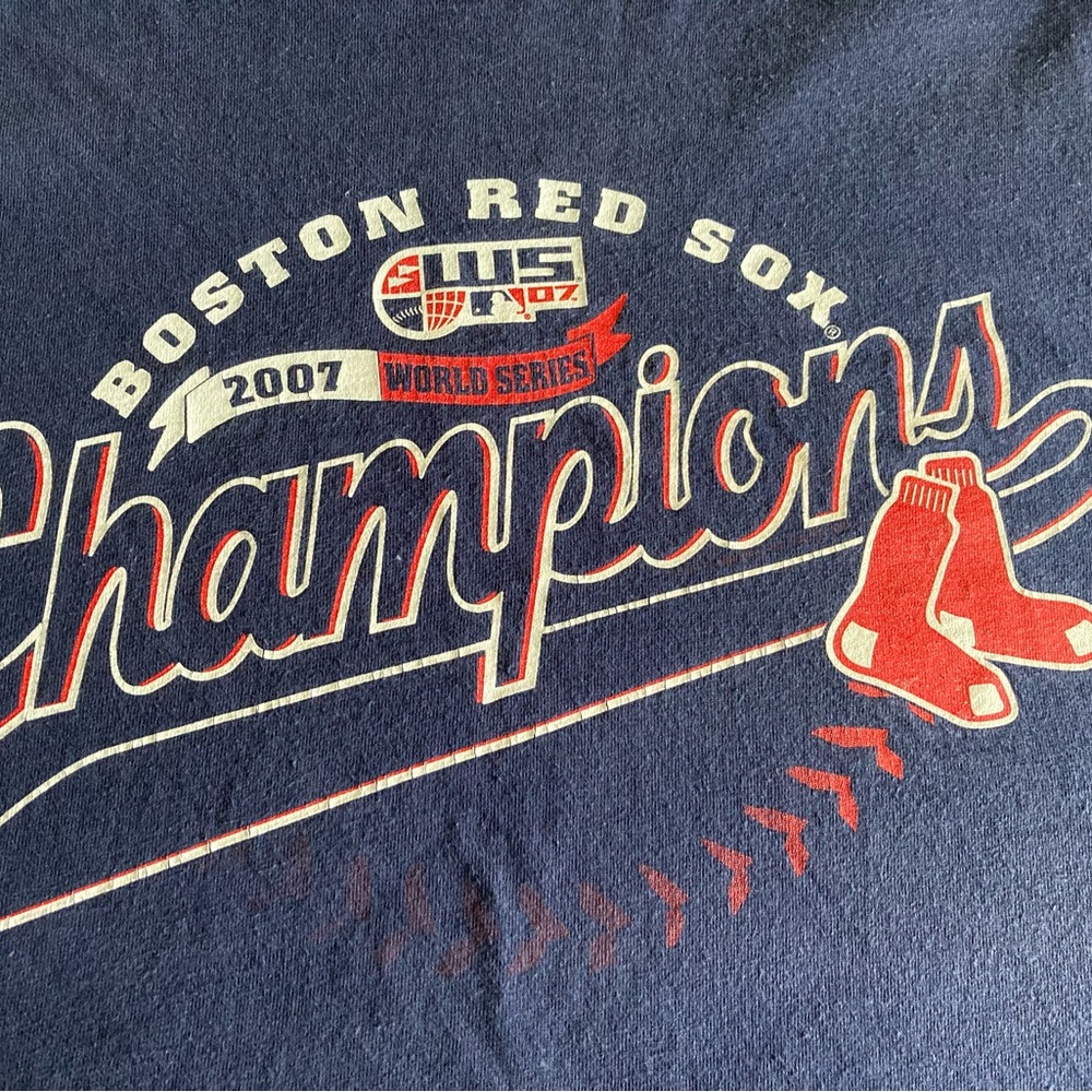 Boston Red Sox 2007 World Series champions MLB T-shirt navy blue, size large - Picture 2 of 4